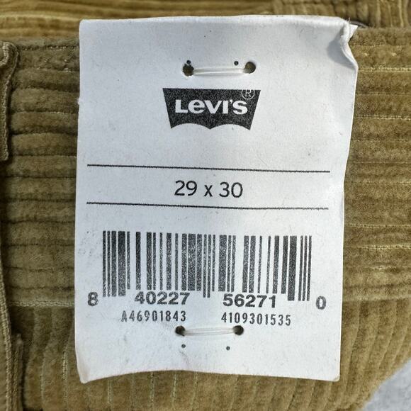 Levi's Corduroy Pants Mens 29x30 Golden Tan Straight Regular Fit 5-Pocket Cotton - Picture 5 of 9
